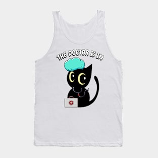 Cute black cat is a doctor Tank Top